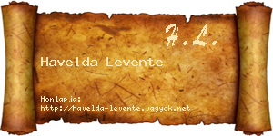 Havelda Levente névjegykártya